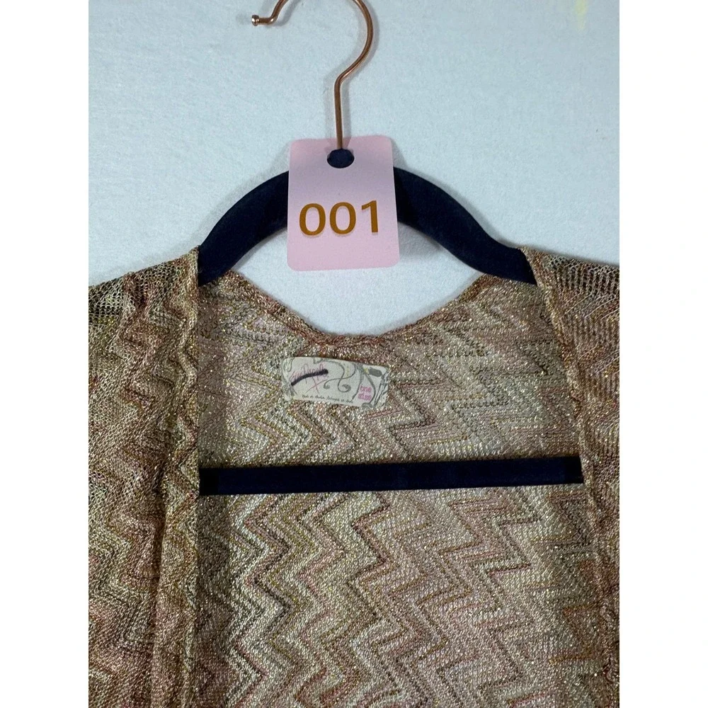 Free People Cairo Shimmer chevron Kimono Cardigan duster OS